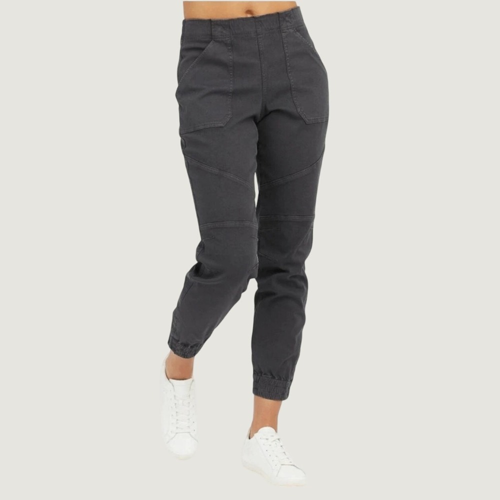 Spanx Women's Stretch Twill Cargo Jogger Gray Large